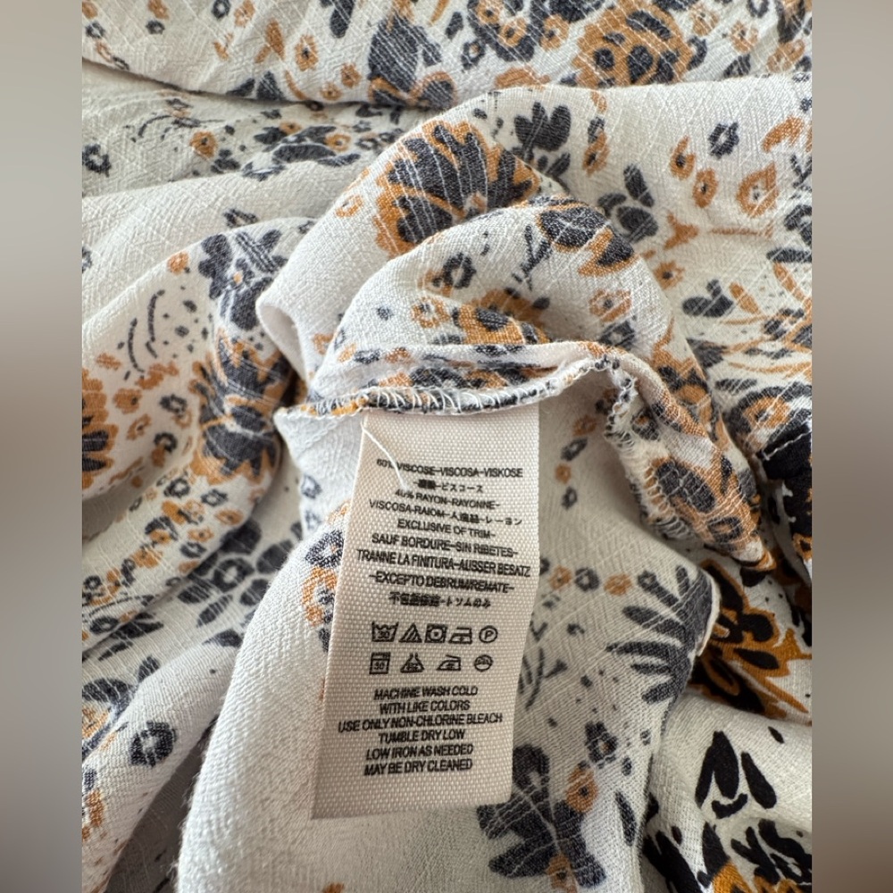 Free People Tough Love Shirt Dress Floral Midi Bohemian Floral Sz12 - Picture 13 of 16